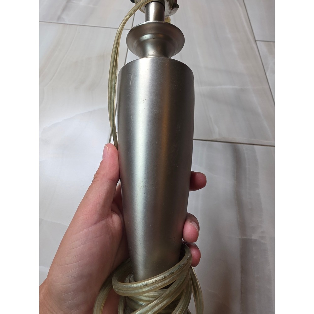 Modern Brushed Nickel Table Lamp Urn Style Silver Metallic 21 Inch 19-7051 Z4 - Picture 15 of 16